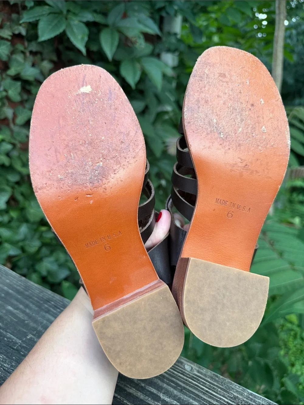Wilder Clover Fisherman Sandals Women’s 6 Vachetta Leather